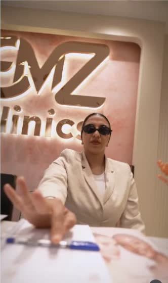 Frame from the published EMZ Clinics reel, filmed at the clinic reception